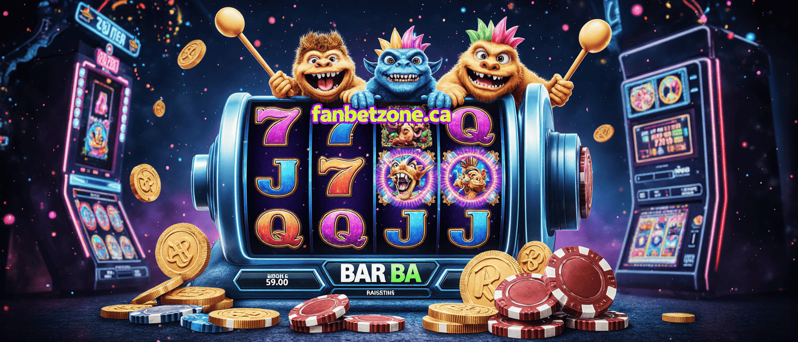 Bunte Slot-Maschine mit drei Affencharakteren — fanbetzone.ca